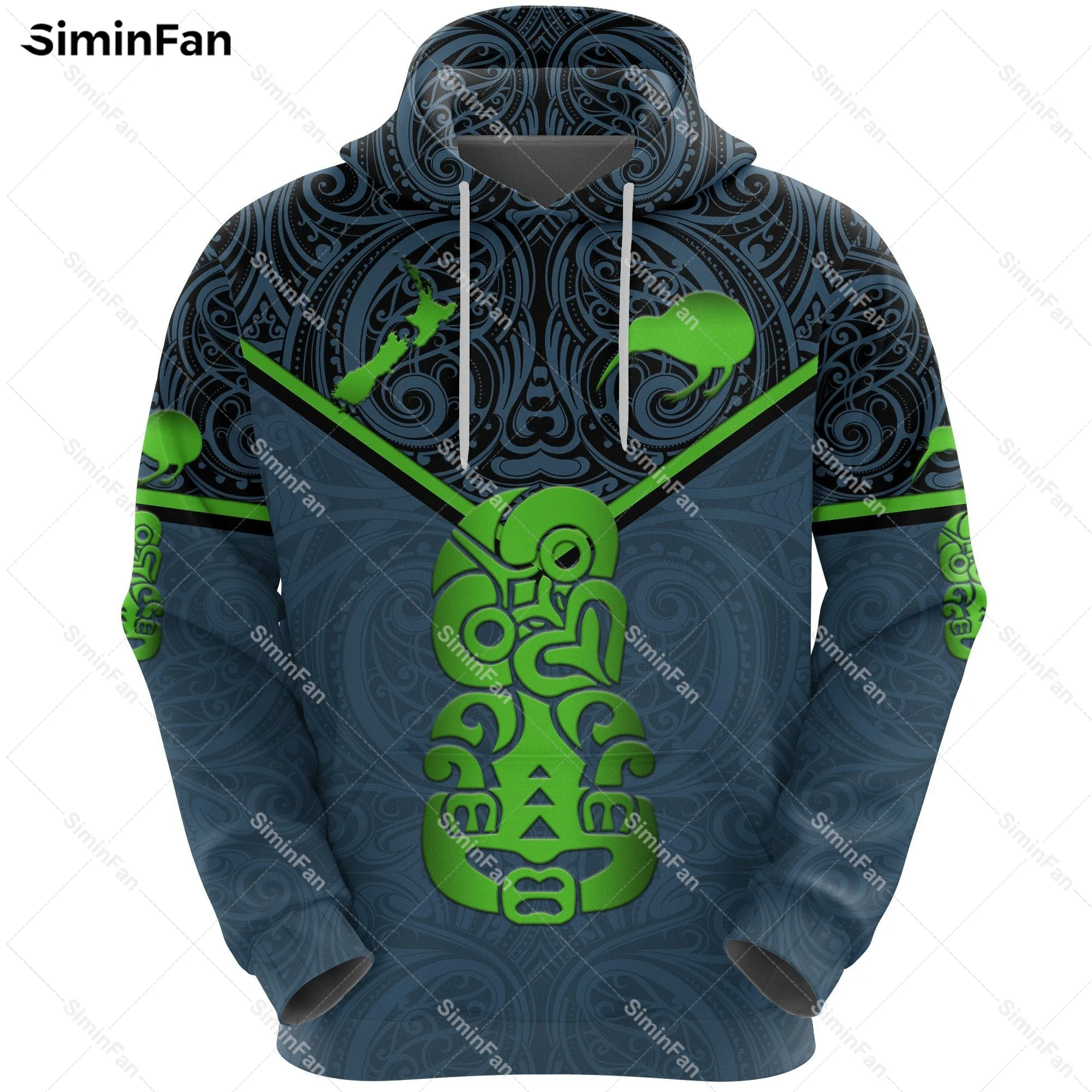New Zealand Silver Fern Rugby Maori 3D Printed Hoodie Unisex