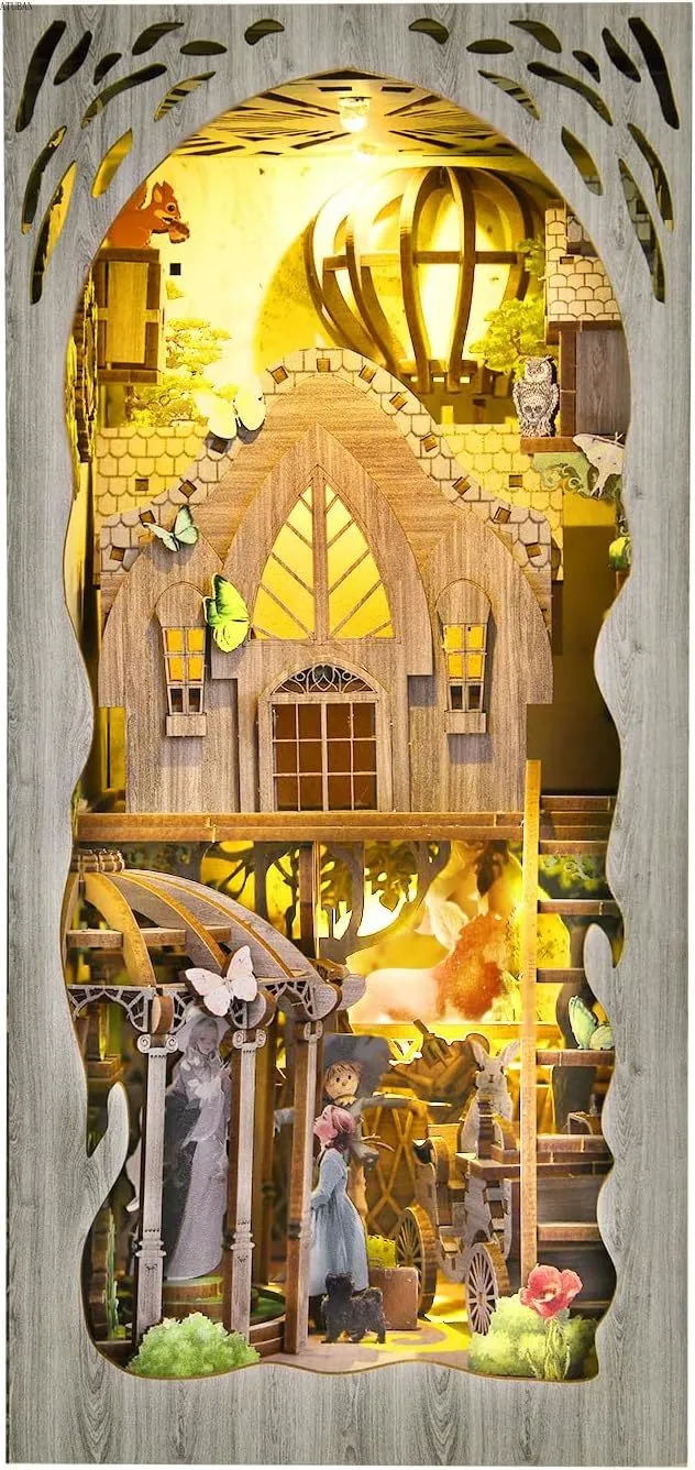VOPPV DIY Miniature House Kit,Mini 3D Doll House Craft Model With LED Tiny Handmade Toys For Adults And Teens Creative Diy Miniature Kit S2g7
