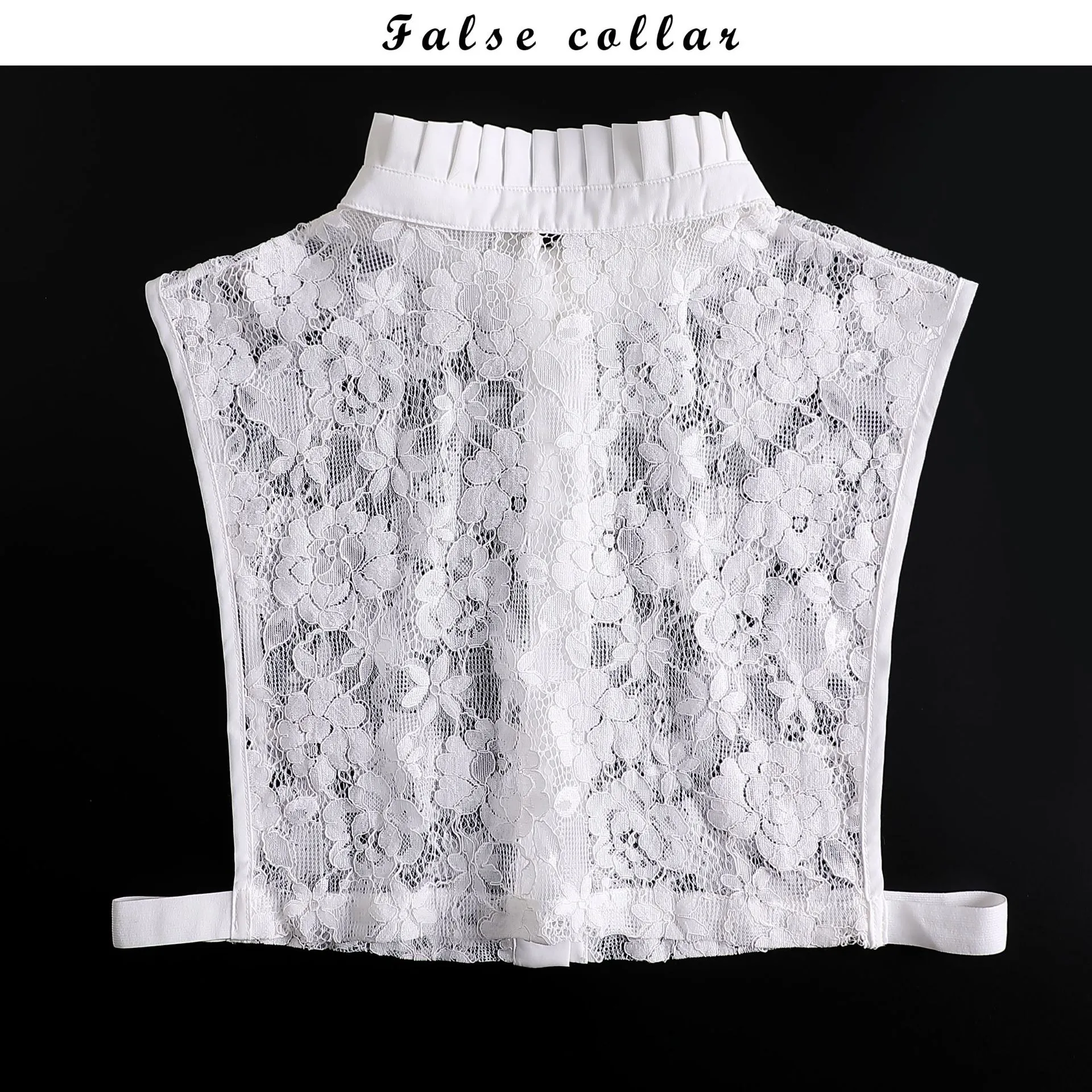 2024 White Floral Lace Detachable Stand Collar for Women and Men 