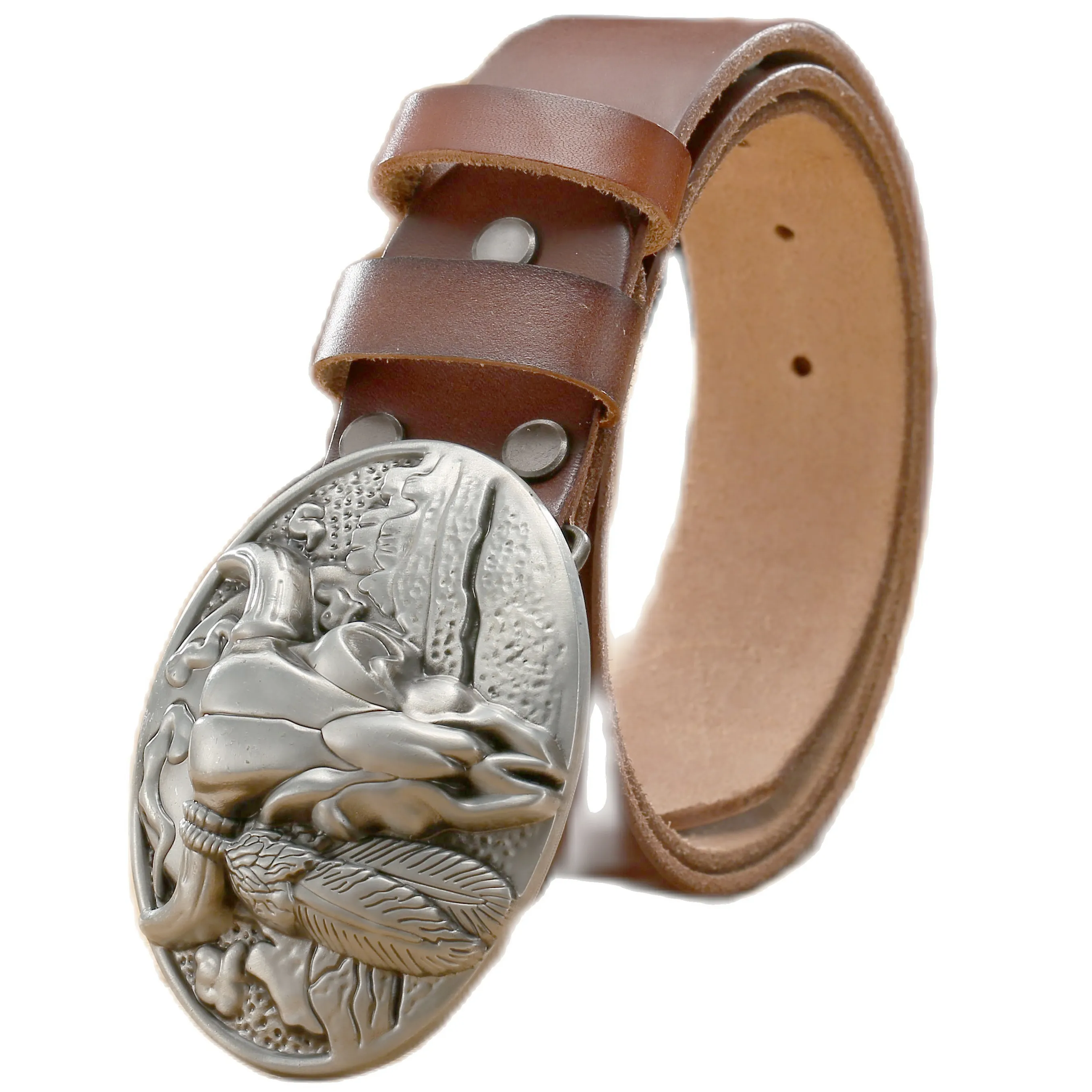 Leather Belt Genuine, Luxury Men Belts Big Buckle Genuine  display picture 2