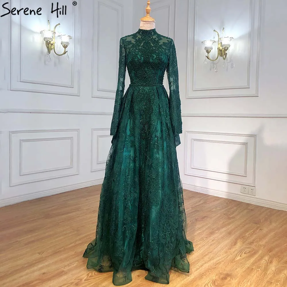 Serene Hill Muslim Pink A-Line Lace Beaded Evening Dress Gown High Neck  Full Sleeve from Dhgate Evening Dresses - price 609.11