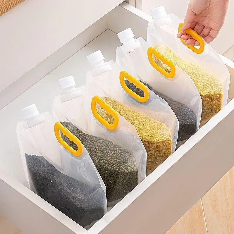 DHgate Reusable Food Storage Bags Airtight 5 Pack Kitchen Grain Storage Bags for Rice Packaging Moisture Proof Insect Proof Bags Office School Business Industrial