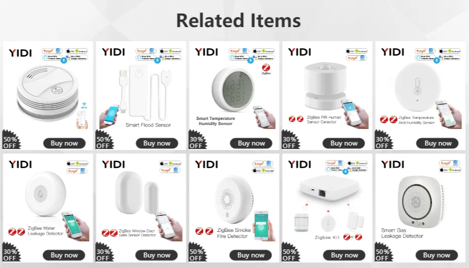 Smart ZigBee Gas Leak Detector, Combustible Sensor, Tuya Smart Home ...