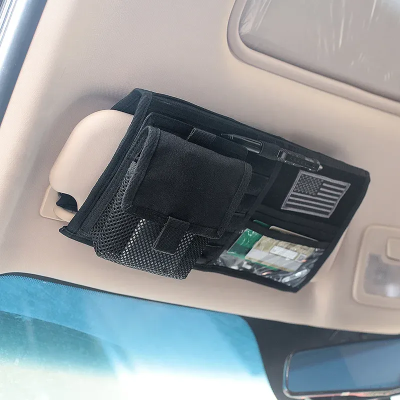 Tactical Molle Sun Visor Organizer – Car Vehicle Storage Pouch With Adjustable Straps