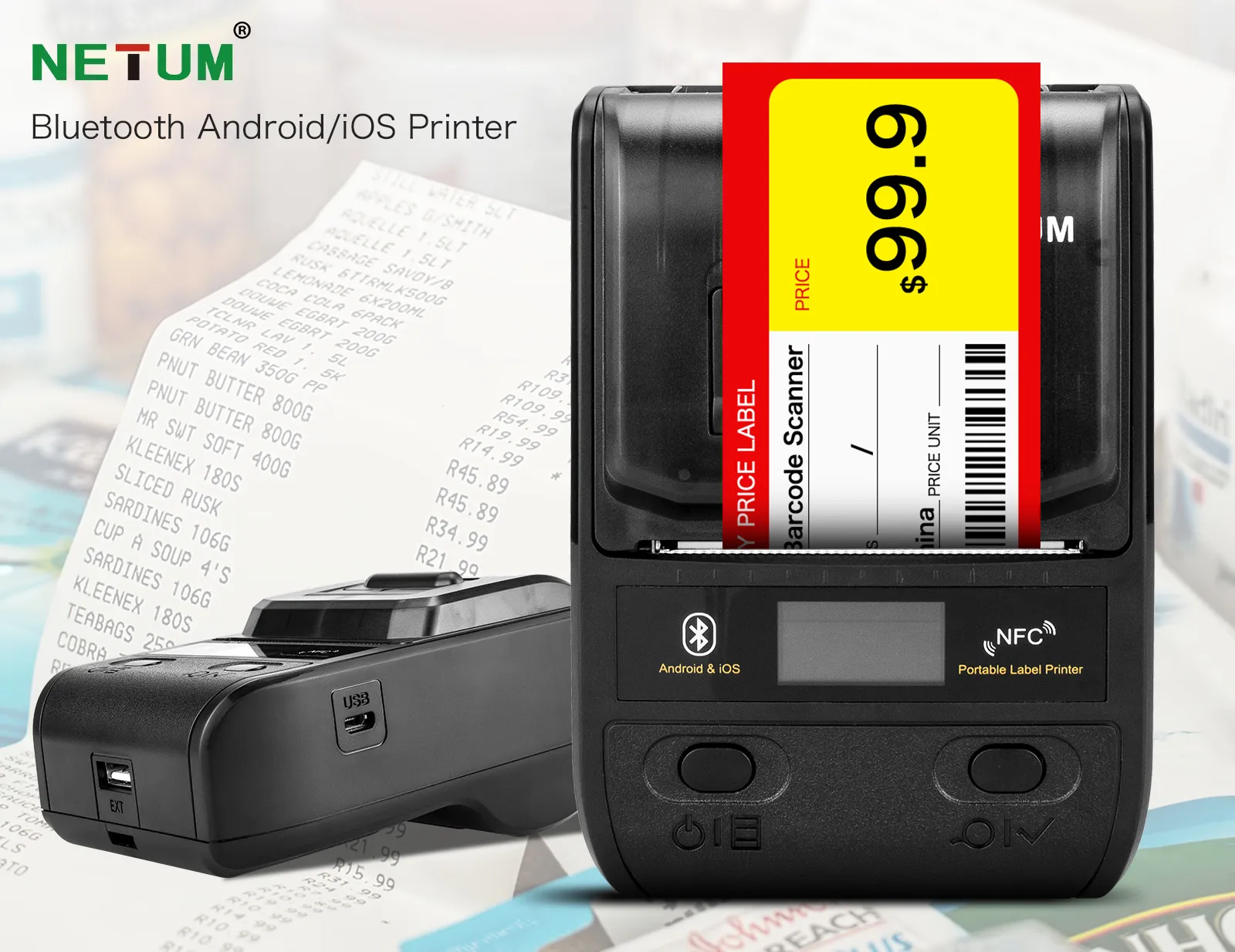 Mini Printer Thermal Portable Small Printer 58mm Receipt Printing ...