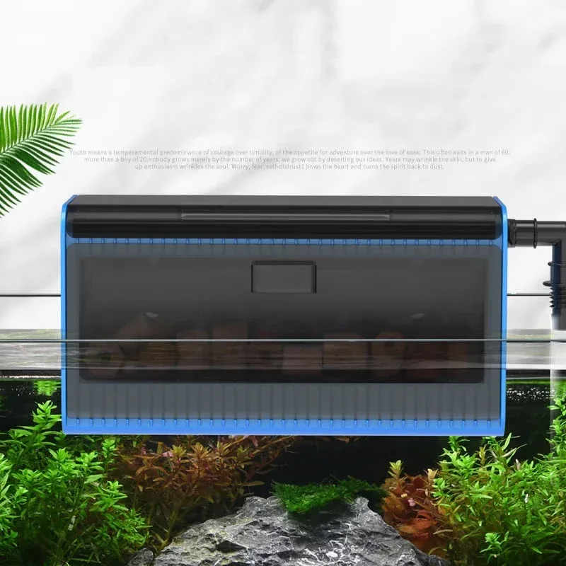 designing a filter box for fish tank Aquarium Box, Large Turnover Filter with Waterfall and Adjustable Water Flow, External Water Circulation System DIY Tank, Ponds (Color : Gray, Size : 24.5x17.5x35.5cm) : Pet Supplies Featuring an integrated pump and multiple layers of filter media Fish Tank Waterfall Filter Box