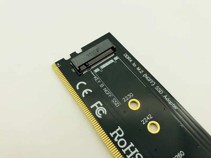 DDR4 to M.2 SATA Riser Memory Adapter DDR4 DIMM to M.2 NGFF SSD B Key ...