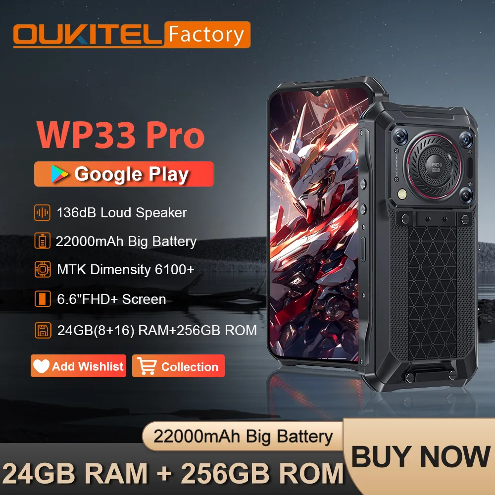 Oukitel WP33 Pro 5G Rugged Smartphone: 22000mAh Battery Oukitel WP33 Pro 5G Rugged Smartphone: 22000mAh Battery