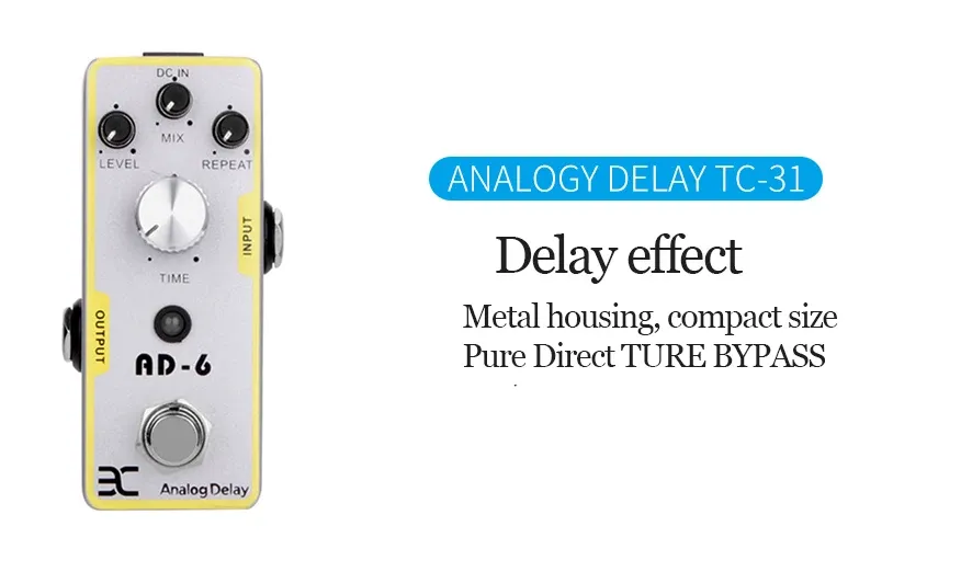 Tc31 ENO TC31 AD-6 Premium Delay Guitar Effect Pedal with All-Metal Casing ...