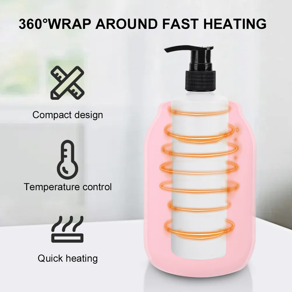 Massage Oil Warmer Double Bottle Professional Electric Lotion Digital Heater For SPA, Portable