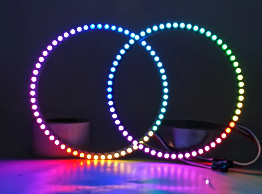 DC5V WS2812B Individually Addressable RGB Round LED Ring Light for ...
