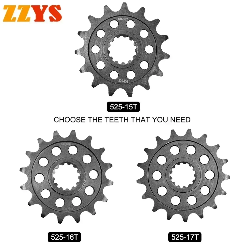 Front Sprocket Gear Cam Staring Wheel, 525 15T 16T 17T, for