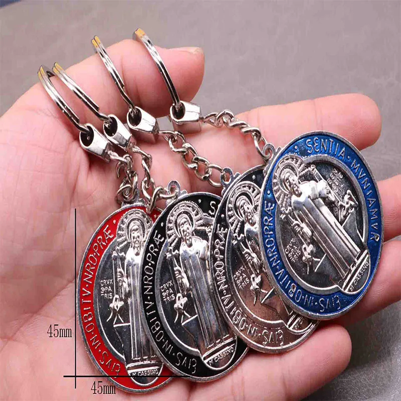 Religious St. Benedict Medal Keychain Metal Pendant Catholic Jewelry ...
