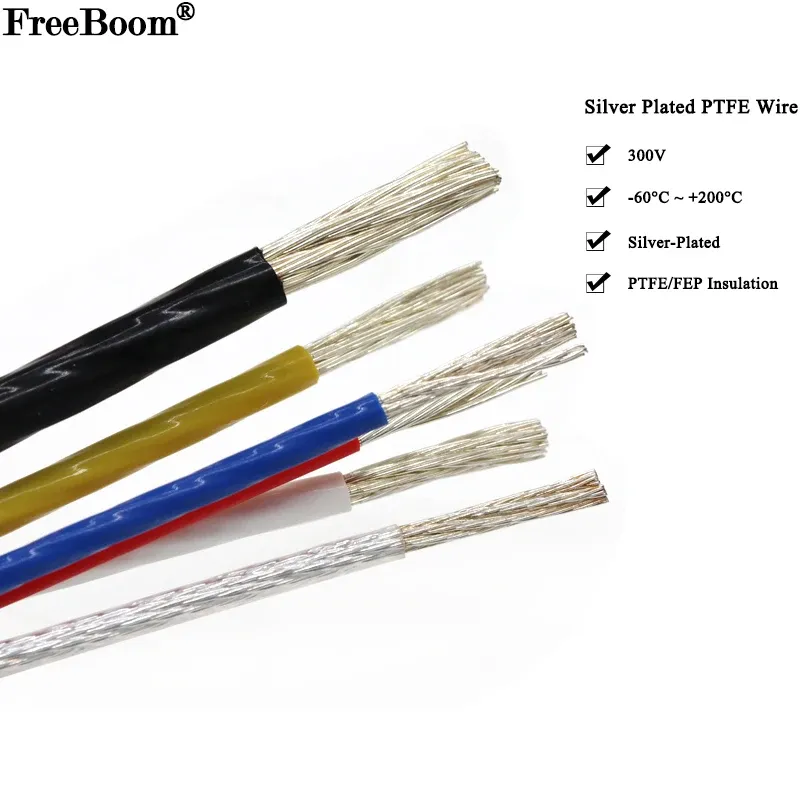 5M 10M PTFE FEP Silver Plated 10AWG 26AWG Oxygen Free Copper Speaker 