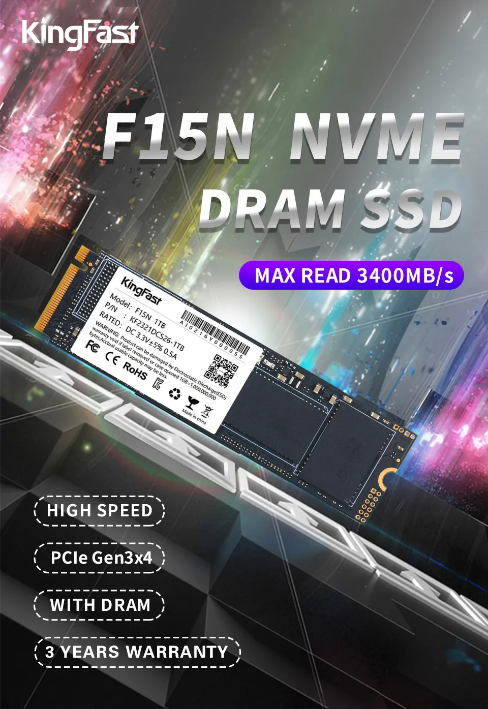 KingFast M.2 Ie NVMe SSD Internal Hard Drive 256GB 512GB 1TB 2TB
