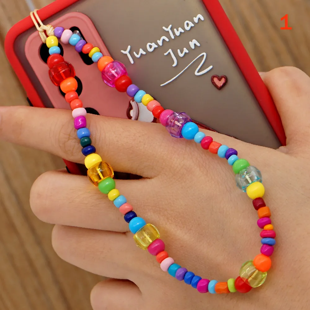 phone charm phone case with pearl cord
