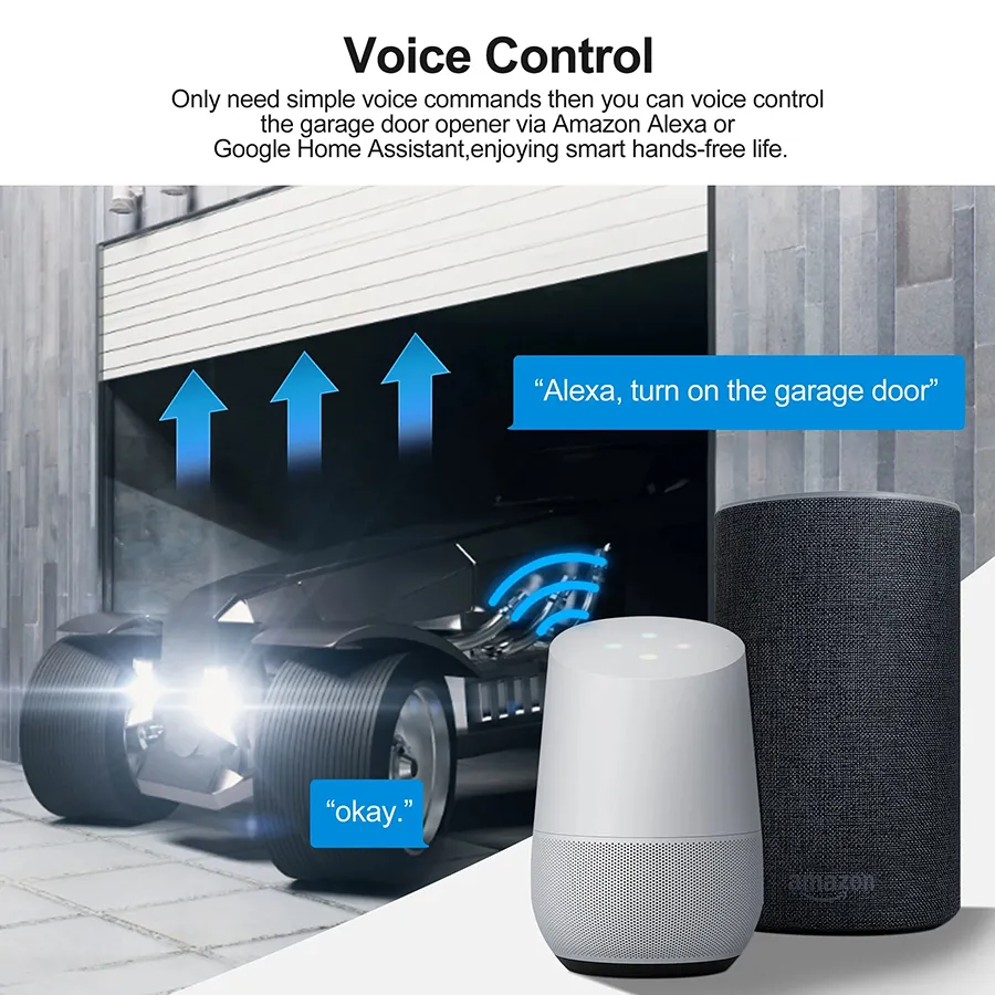 Illustration of Alexa Garage Door Smart Control