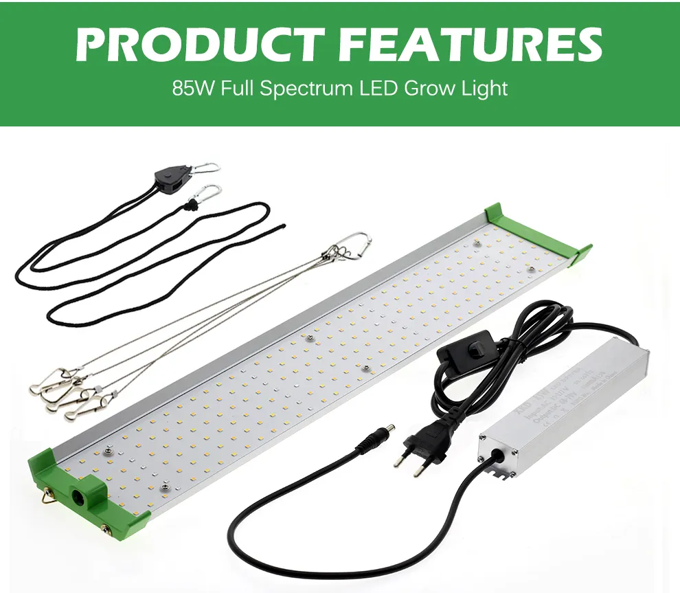 Full Spectrum 85W LED Grow Light for Seedlings, Samsung LM281B, Grow ...