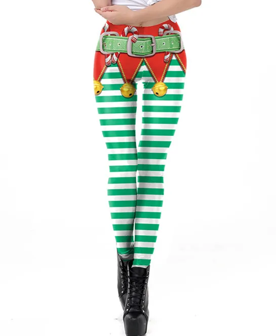 Clothing Plus Size Elf Leggings Aligament Christmas Leggings For