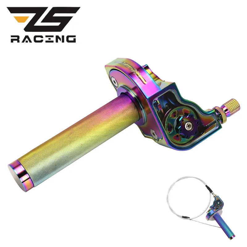 thumbnail image 2 of GEARZAAR 7/8in Motorcycle Twist Throttle Assembly With Aluminum Handles & Cable Set 2 of 5