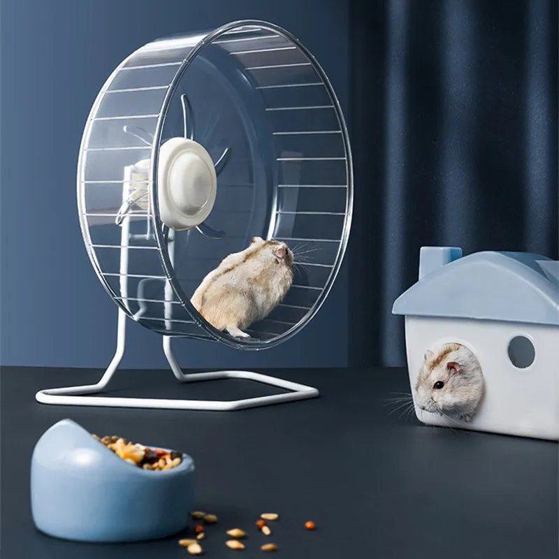 Silent Hamster Exercise Wheel: Anti-Slip 16/24cm Plastic Saucer with Metal  Stand