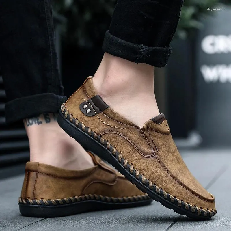 AC Casuals Men's Leather Driving Moccasins - Slip On Loafers Comfort Multi Colors - 6747