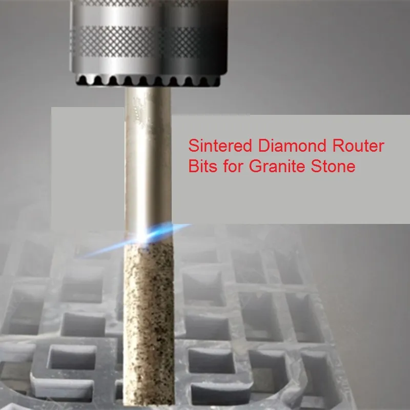 Diamond Router Marble Bit Sintered Stone Diamond Router Bits Ball Nose & Flat Head CNC Carving ...