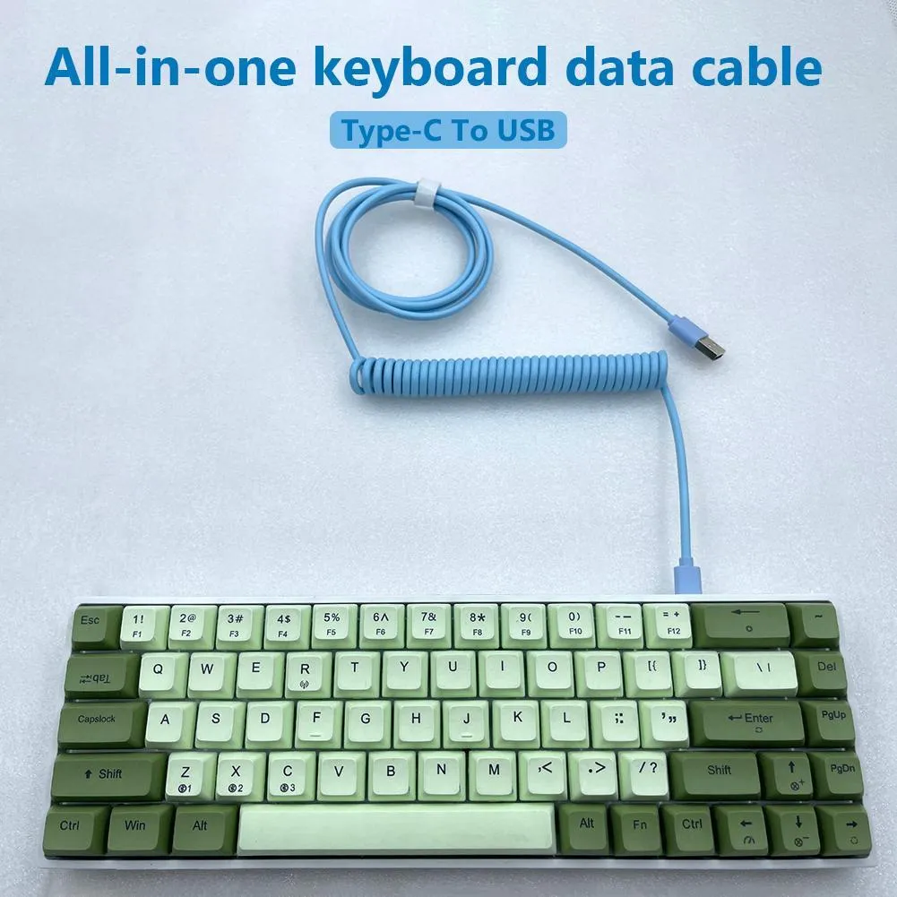 Mechanical Keyboard Data Cable Type-C to USB Plug-in Spring Cable Keyboard Accessoory Computer Peripherals