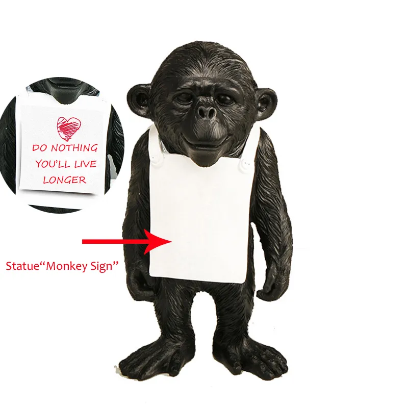Banksy Monkey Statue Resin Sculpture 7.5 in Creative Street Art