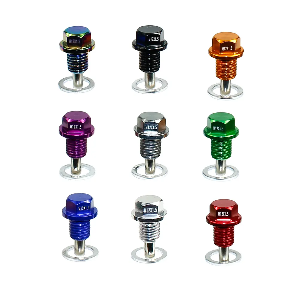 VMP Motorcycle Magnetic Oil Sump Drain Plug Bolt - M12 X 1.5 Aluminum