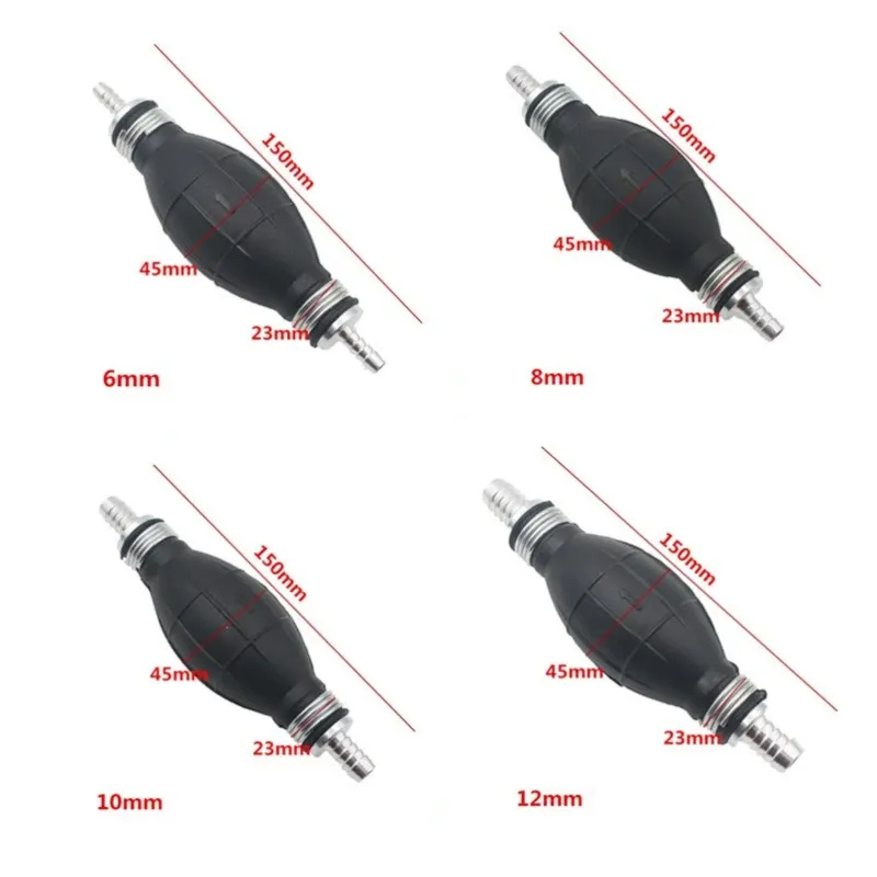 2 Pack 1/4 Inch Outboard Marine Boat Fuel Line Primer Bulb - Universal Fit