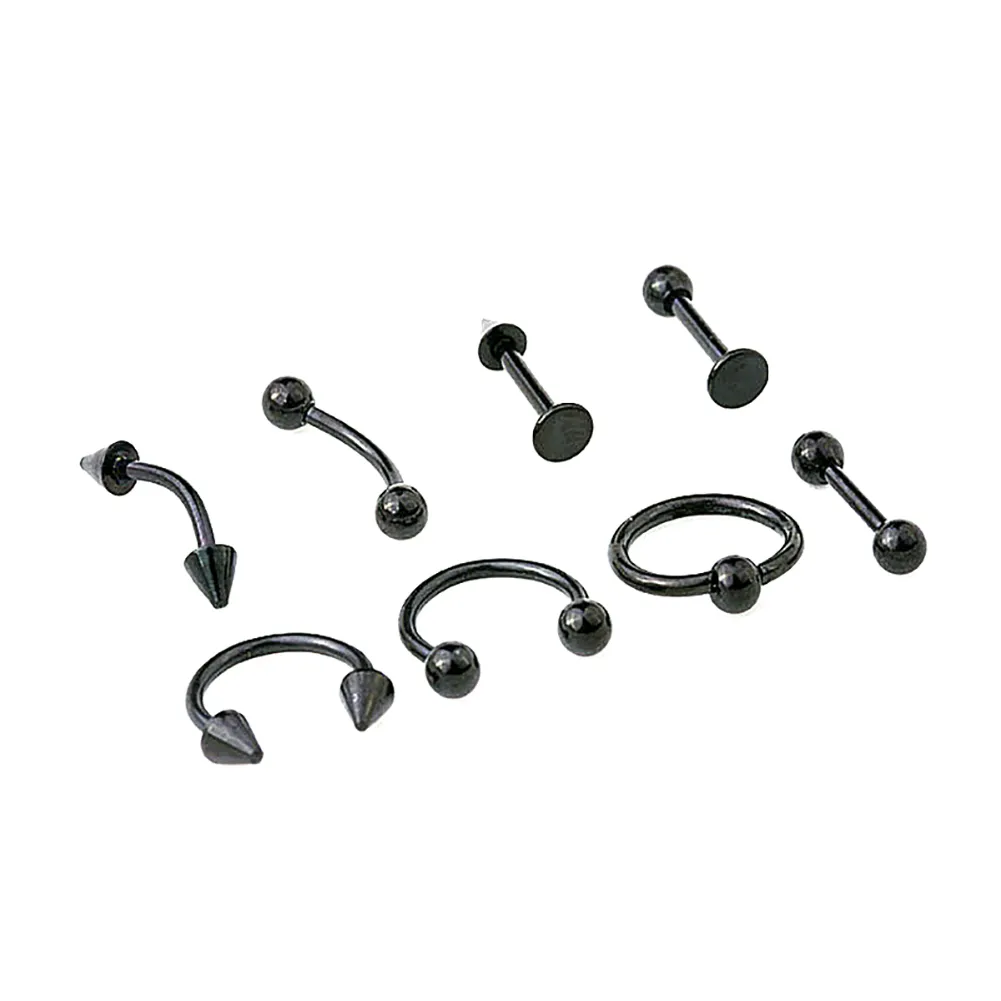 21-Piece 20G Surgical Steel Body Jewelry Set – Nose Hoops, Lip Rings, Straight Studs - View #4