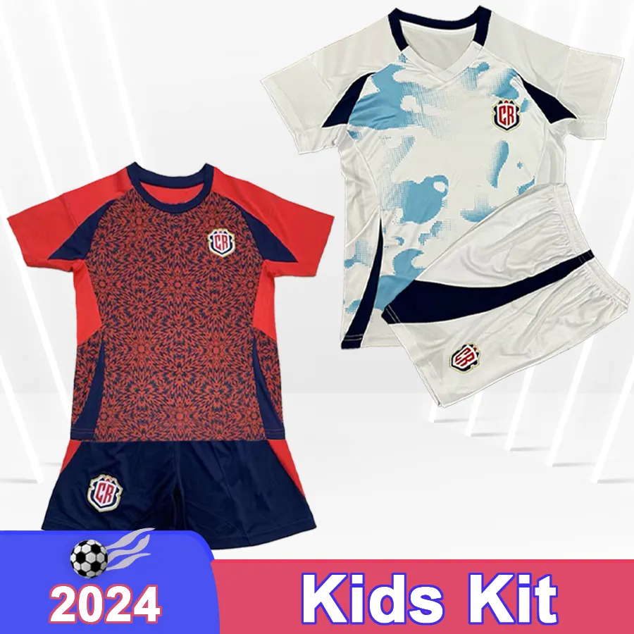 Kids Soccer Jersey 2024 Costa Rica National Team Home Away Football Shirt  Youth Kit BORGES C