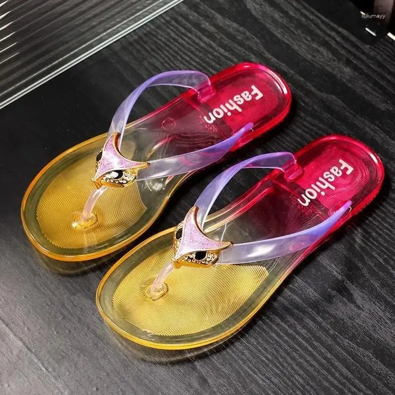 thumbnail image 2 of Clear Sandals For Women Women's Clear Jelly Sandals - Size 8 Flip Flops, Non -Slip, Quick-Drying Pool & Beach Slides Jelly Shoes 2 of 10