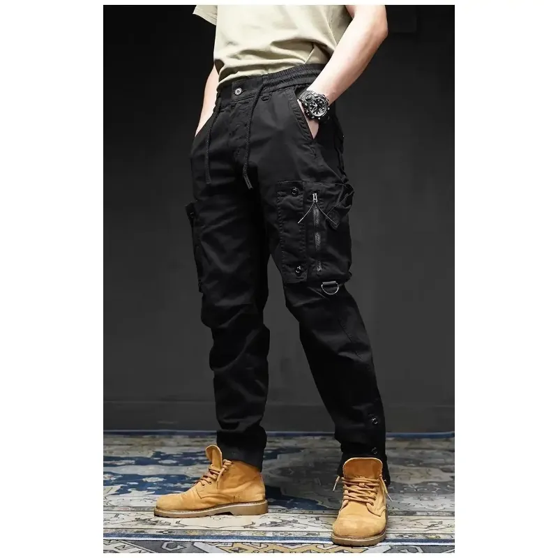 Cotton Cargo Pants for Men: Multi-Pocket, Zippered, Casual
