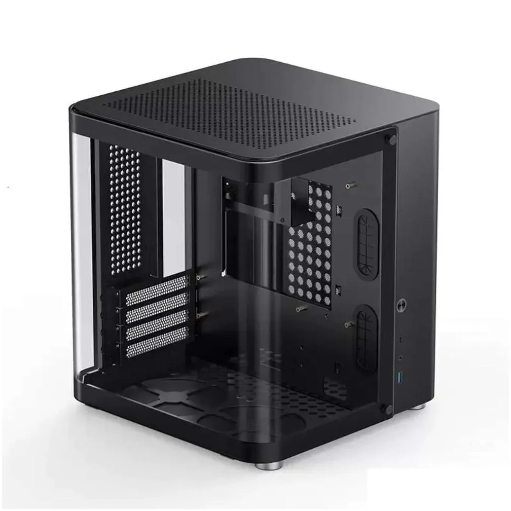 Computer Cases Jonsbo Tk-1 2.0 Ver M-Atx Chassis Seaview Big Room Aluminum Back Plug Water Cooling Motherboard Pc Aquarium Case For Ga Otomj