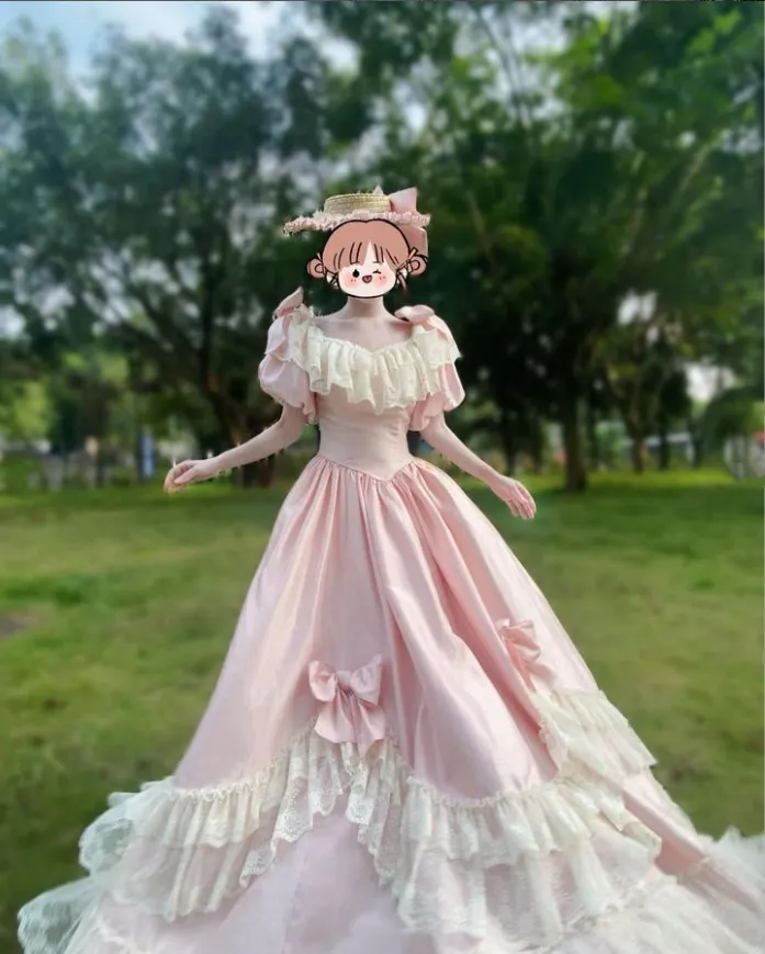 Victorian Prom Dress Pink Fluffy Satin Lace Applique Floor-Length A-Line Evening Gown with Jewel Neckline from Dhgate Prom Dresses - price 147.04 Victorian Prom Dress Pink Fluffy Satin Lace Applique Floor-Length A-Line Evening Gown with Jewel Neckline from Dhgate Prom Dresses - price 147.04