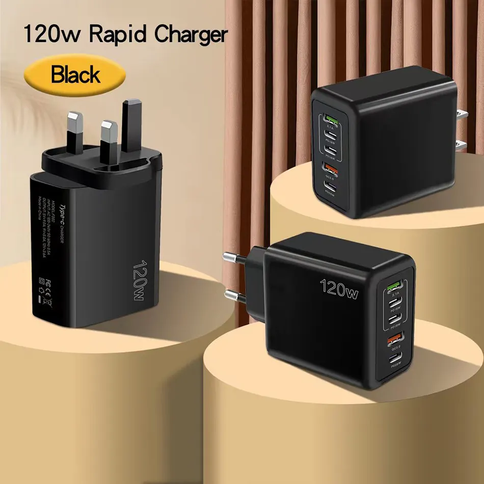 Caricabatterie USB C 4 porte 40 W: adattatore multi-alimentazione PD+QC 3.1 A, compatibile iPhone 16/15/14/13/12/11 Pro Max/X/XS/XR/8/7/6S Plus/Mini/SE, iPad, Samsung Galaxy