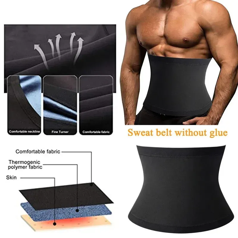 Men's Neoprene Waist Trainer Cincher Belt - Fat Burn, Sweat, Tummy Control, S-3XL