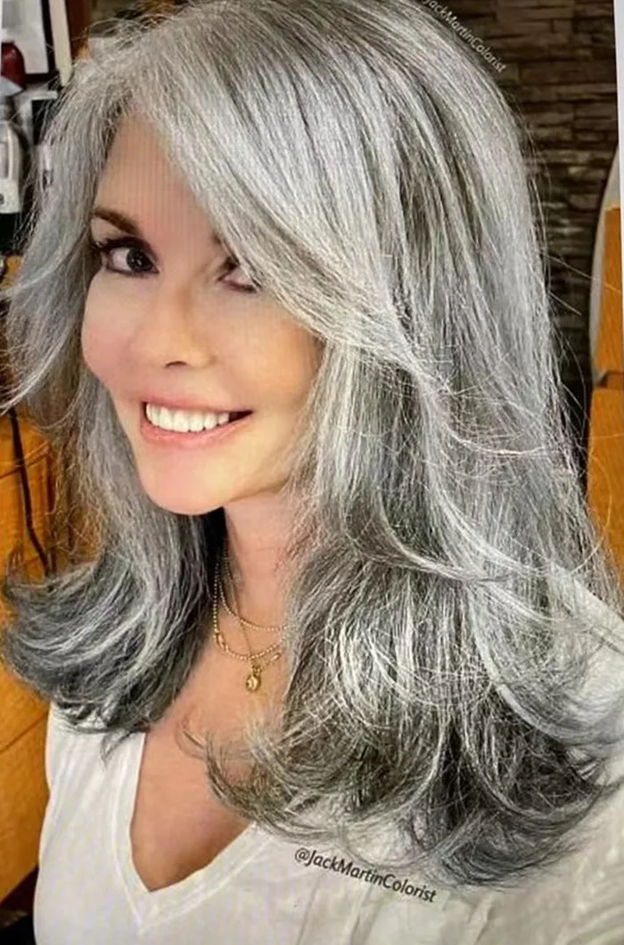 Gray Lace Front Wig Silver Gray Lace Front Wig Human Hair - Salt & Pepper Curly  main image 3