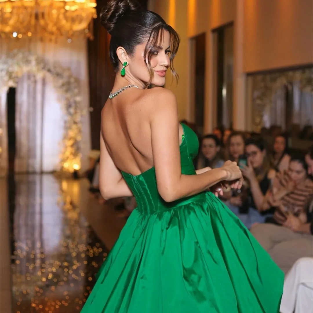 Green Taffeta Evening Dress Strapless Hi-Lo Length Ruffled Prom Dress with Lace-up Back and Built-in Bra from Dhgate Evening Dresses - price 74.5 Green Taffeta Evening Dress Strapless Hi-Lo Length Ruffled Prom Dress with Lace-up Back and Built-in Bra from Dhgate Evening Dresses - price 74.5
