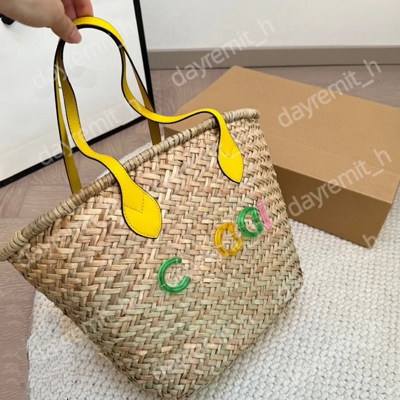 Colorful Designer Womens Straw Tote For Women 25cm Crossbody Leather Tote With Lettering And Belt Pack From Dayremit h 21.62 DHgate.Com