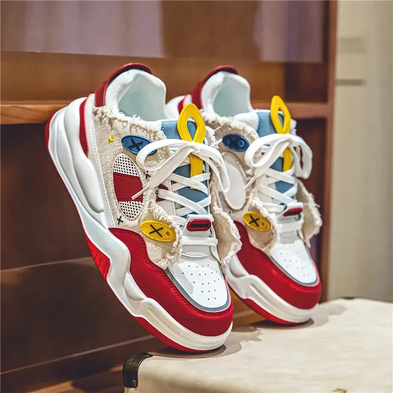 Save Big on Bulk Red Mens Skate Shoes Men's White Skate Shoes Trendy Red  Bottom Platform Sneakers For Skateboarding Sports Best Deals on DHgate