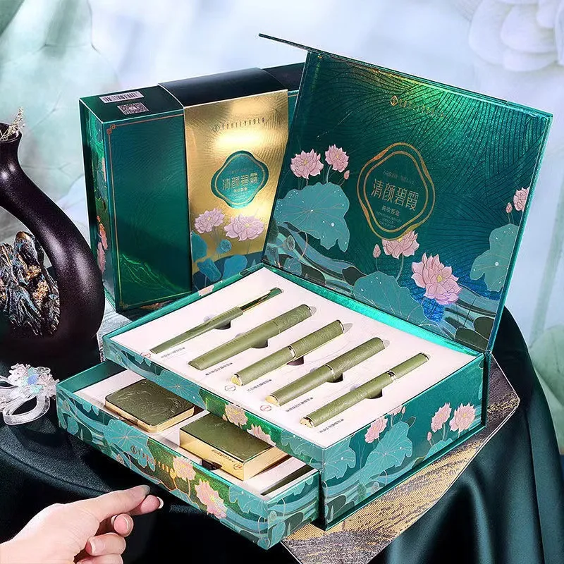 Chinese Style Carved Lipstick Box Set And Eyeshadow Set With