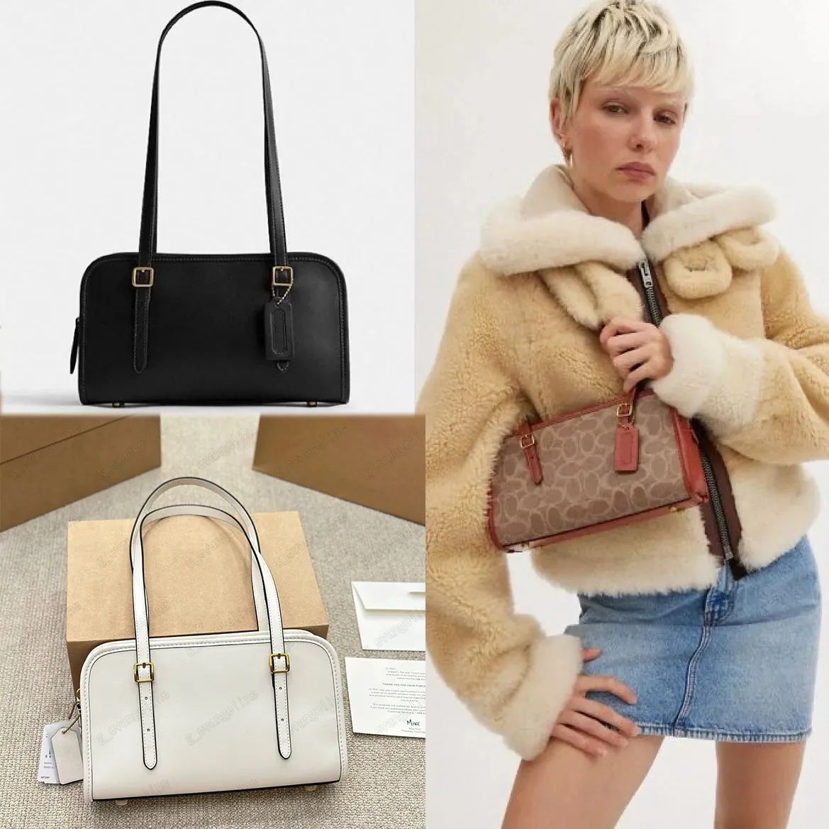 Vintage Shoulder Bags Chic Leather Baguette, Female Fashion