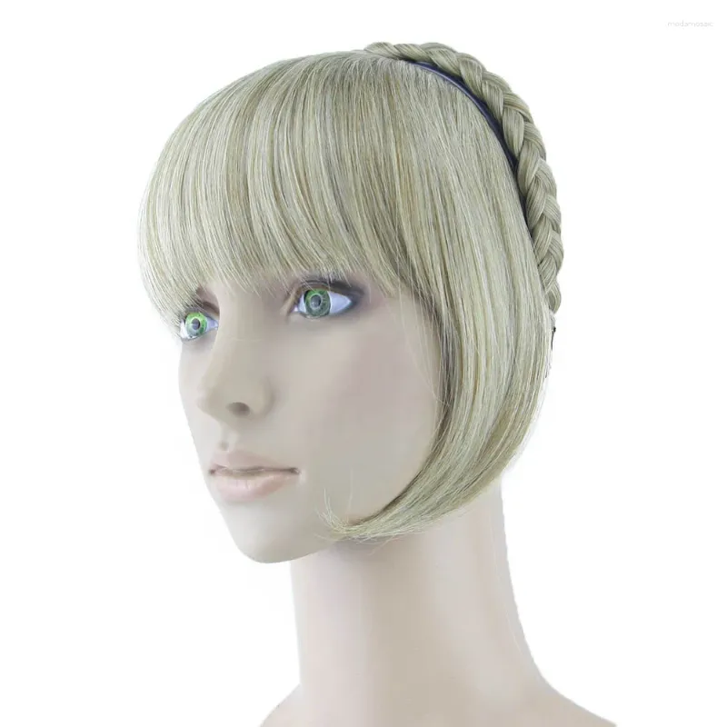 Soloo Blunt Bangs With Braided Hairband Natural Straight High ...