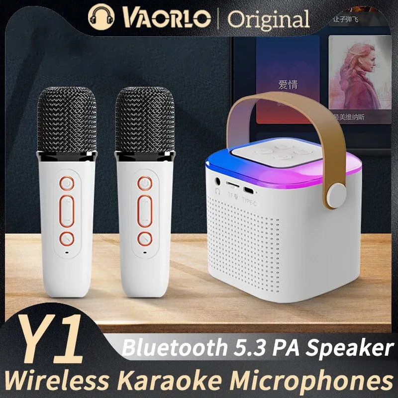 Portable Wireless Dual Microphone Karaoke Machine Bluetooth PA Speaker ...