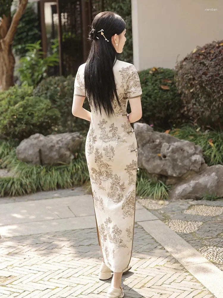 satin asian print dress Lady Chinese Print Long Sleepwear Robe Thin Satin Silk Bathrobe Night Gown Dress