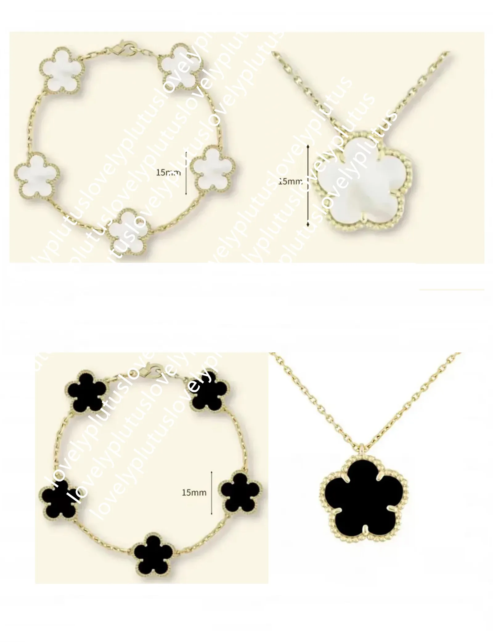 Ensemble Trèfle Porte-bonheur Collier Et Boucles D'oreilles