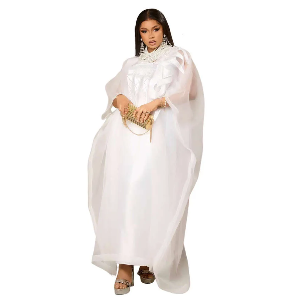 African White Church Dresses For Ladies Elegant Plus Size Abaya Dress With  For Women's Party And